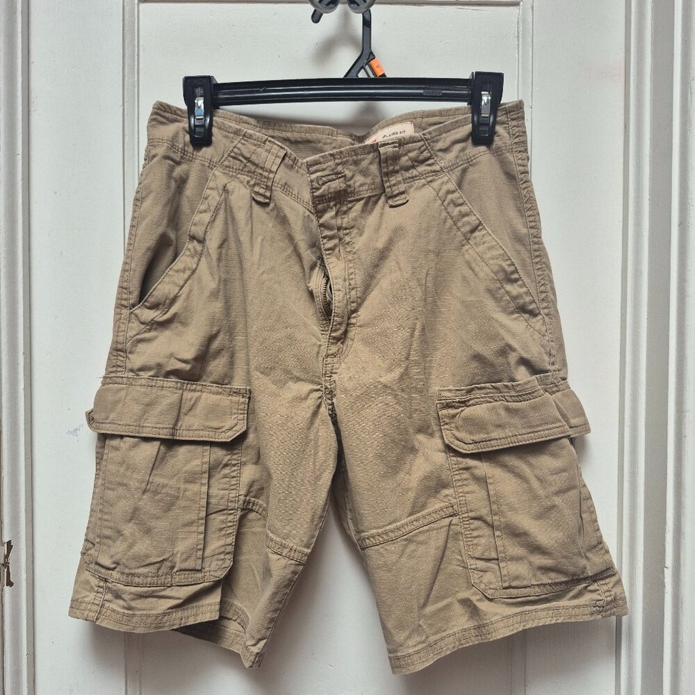 Wrangler Relaxed Fit Khaki Cargo Shorts - 100% cotton - 30